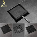 GobekUsa Brass Square Shower Floor Drain with Hair Strainer - Bathroom Shower Accessory