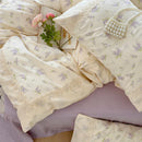GobekUsa Lavender Lace Bedding Set: Single Queen Size Duvet, Sheet, Pillowcases