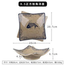 GobekUsa Japanese Fish Print Ceramic Tableware - Special-shaped Large Dinner Plate Set