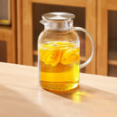 GobekUsa Glass Cold Water Kettle Set: Transparent Stripe Design, Stainless Steel Lid, 1.6L Capacity