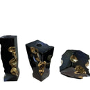 GobekUsa Golden Notch Ceramic Vase Geometric Square Design Home Decor Accessory