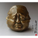 GobekUsa Bronze Four Faces Buddha Head Statue - Emotive Life-like Artwork