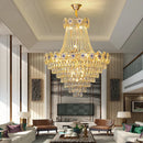 GobekUsa Gold Round Chandelier Dimmable LED Stair Lights Luxury Suspension Lamp