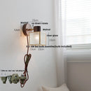GobekUsa Ceramic Walnut Wood Wall Light - Modern Nordic Bar Reading Bedside Lamp