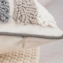 GobekUsa Boho Loop Pillowcase - Grey Beige Tufted Cushion Cover for Home Decoration