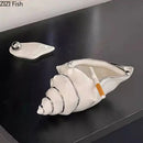 GobekUsa Conch Ashtray: Silver Plated Desk Decoration & Windproof Ceramic Smoking Accessory