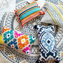 GobekUsa Embroidered Flower Boho Long Cushion Covers for Bedroom and Sofa