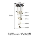 GobekUsa Crystal Rings Chandelier: Modern Luxury Staircase Lighting Fixture