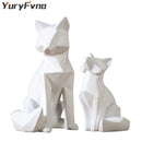 GobekUsa Geometric Fox Sculpture: Modern White Abstract Desktop Art & Creative Gift
