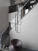 GobekUsa LED Geometry Stair Chandelier - Luxury Nordic Villa Pendant Fixture for Modern Living