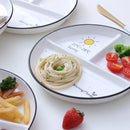 GobekUsa 8" Round Grid Plate - Perfect for Solo Dining or Family Breakfast