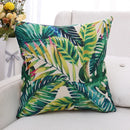 GobekUsa Green Plant Leaves Flower Linen Cushion Cover - Modern Sofa Throw Pillow Cover
