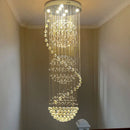 GobekUsa Crystal Chandelier Double Staircase LED Pendant Lights for Stylish Hotel & Villa Hall