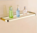 GobekUsa Gold Brass Bathroom Hardware Set: Paper Holder, Towel Bar, Soap Basket, Towel Rack