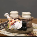 GobekUsa Bearded Chef Resin Figure Sculpture Modern Kitchen Desk Decor Ornaments