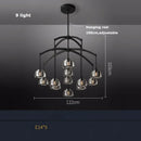 GobekUsa Black Brass Retro Crystal Copper LED Ceiling Pendant for Home Lighting