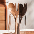 GobekUsa 2-Piece Wooden Fork and Spoon Set | Korean-Inspired Tableware for Desserts and Rice