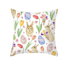 GobekUsa Easter Rabbit & Eggs Pillowcase: Festival Home Decor Flower Bunny Print Cushion Cover