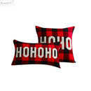 GobekUsa Christmas Plaid Cushion Cover in Red Black Check for Home Sofa Bed