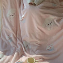 GobekUsa Korean Cartoon Plush Blanket, Soft Nap Sofa Cover for Home Dormitory