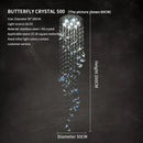 GobekUsa Crystal Butterfly Rotating Chandelier for Modern Light Luxury Villas