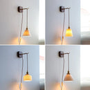 GobekUsa Ceramic Ball LED Wall Lights with Pull Chain Switch for Bedroom Bathroom