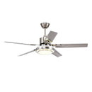 GobekUsa 52" Stainless Steel Blade Ceiling Fan with LED Light and Remote Control
