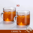 GobekUsa Glass Tea Cup Set | Thicken Heat Resistant Kung Fu Puer Tea Cups