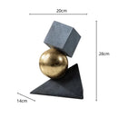 GobekUsa Geometric Gold Ball Sculpture Statues for Home Decor