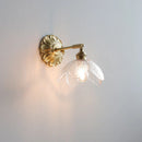 GobekUsa Green Glass LED Wall Lamp with Copper Base for Bedroom Living Room