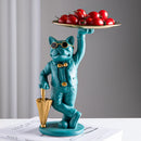 GobekUsa Bulldog Resin Statue Tray: Home Decor Sculpture Figurine Study Room Ornament