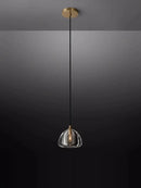 GobekUsa Black Brass Retro Crystal Copper LED Ceiling Pendant for Home Lighting