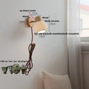 GobekUsa LED Wall Lights Wood White Ceramic Rotate, Living Room Bedside Lamp