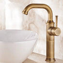 GobekUsa Antique Brass Basin Faucet Hot Cold Single Lever Bathroom Sink Tap