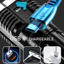 GobekUsa LED Flashlight: High-light with 4 Lamp Beads, COB Floodlight, USB Rechargeable Outdoor Torch