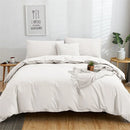 GobekUsa Cotton 4pcs Bedding Set Double Queen Solid Color Duvet Cover Flat Bed Sheet