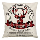 GobekUsa Christmas Linen Cushion Cover 45x45cm Sofa Home Party Decor