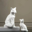 GobekUsa Geometric Fox Sculpture Modern Home Decor Abstract Ornaments Statues