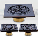 GobekUsa Black Anti-odor Floor Drain 10x10cm Square Bathroom Shower Hardware