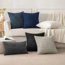 GobekUsa Corduroy Striped Pillow Cover 18x18 Inch Luxury Cushion Case for Living Room