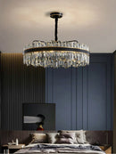 GobekUsa Crystal Chandelier Round Light Fixture for Luxury Living Room Décor