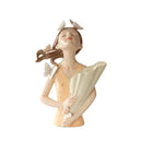 GobekUsa 30cm Pink Butterfly Girl Vase Statue Modern Home Decor Resin Figurines
