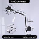 GobekUsa Industrial Black Silver Swing Arm Wall Lamp - Rotatable Miniature Table Lamp E27