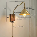 GobekUsa Glass Copper LED Wall Sconce Modern Stair Light Fixtures