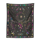GobekUsa Celestial Moon Phase Tapestry with Floral Accents