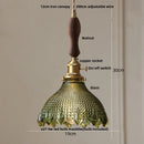 GobekUsa Clear Glass Nordic LED Pendant Light Fixture with Brass Knob Switch