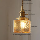 GobekUsa Amber Glass Cube LED Pendant Lights, Japanese Style for Kitchen, Bedroom, Coffee.