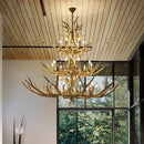 GobekUsa Antler Deer Chandelier: Rustic Resin Hanging Lamp for Living Room & Loft