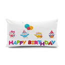 GobekUsa Dinosaur Animal Happy Birthday Pillowcase - Children's Home Decor - Short Velvet