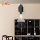 GobekUsa Glass Chrome Pendant Light LED E27 Iron Art Decor for Restaurant Café